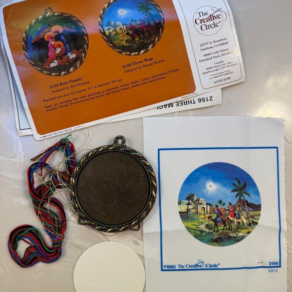 1982 The Creative Circle No 2156 Three Magi Christmas ornament kit